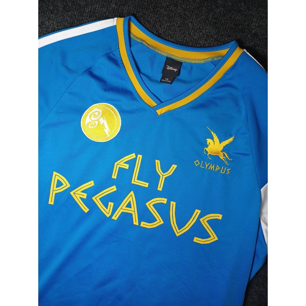 Disney Hercules Olympus Fly Pegasus Large Short Sleeve Soccer Jersey